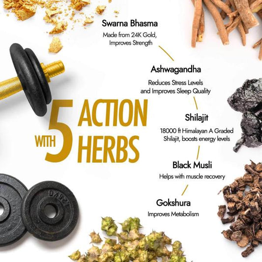 Shilajit Gold Resin | Boost Muscle Growth & Stamina | Contains 24 Carat Gold | 100% Ayurvedic